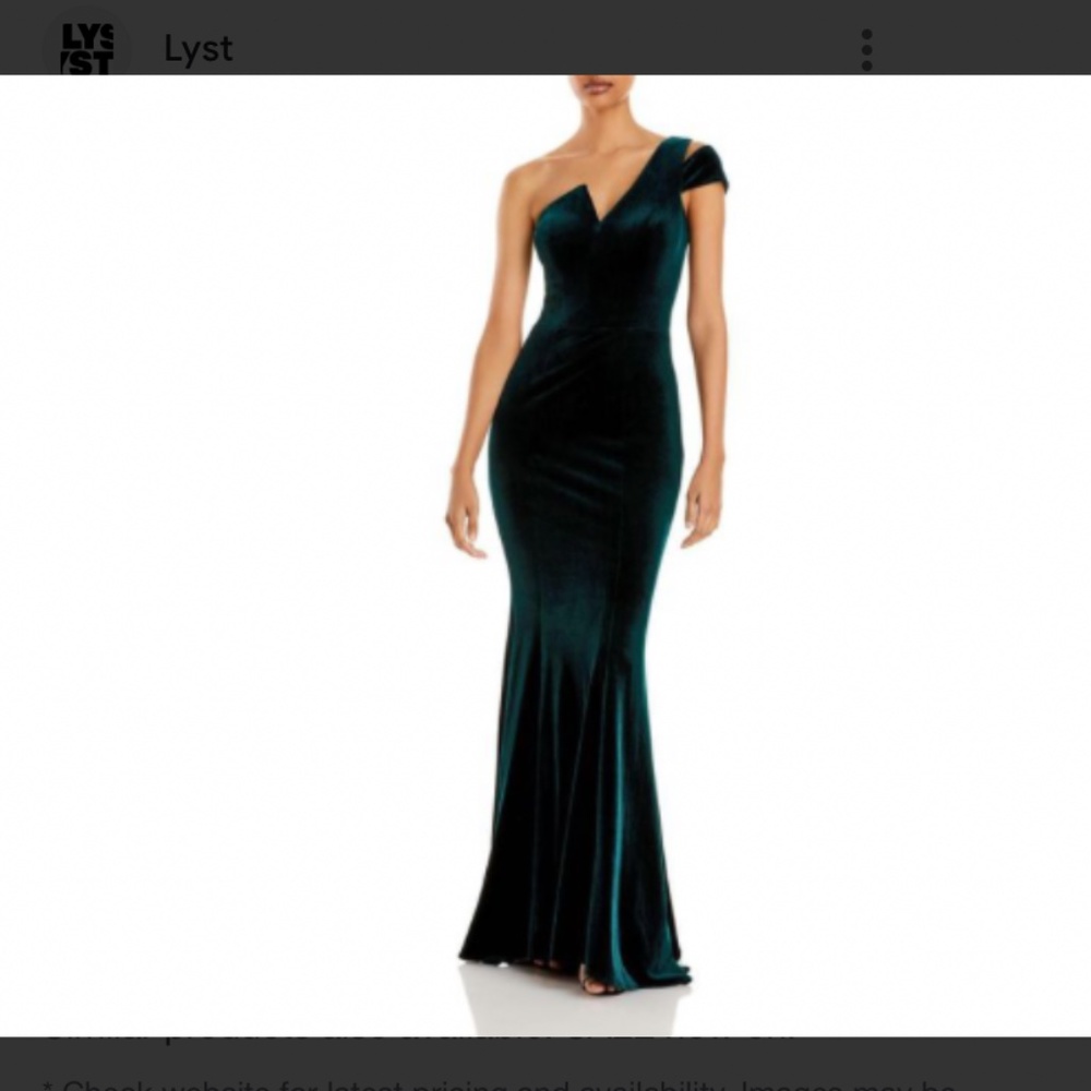 Stunning $258 Aqua One Shoulder Green Velvet Gown Size 14 Dress Christmas Holida
